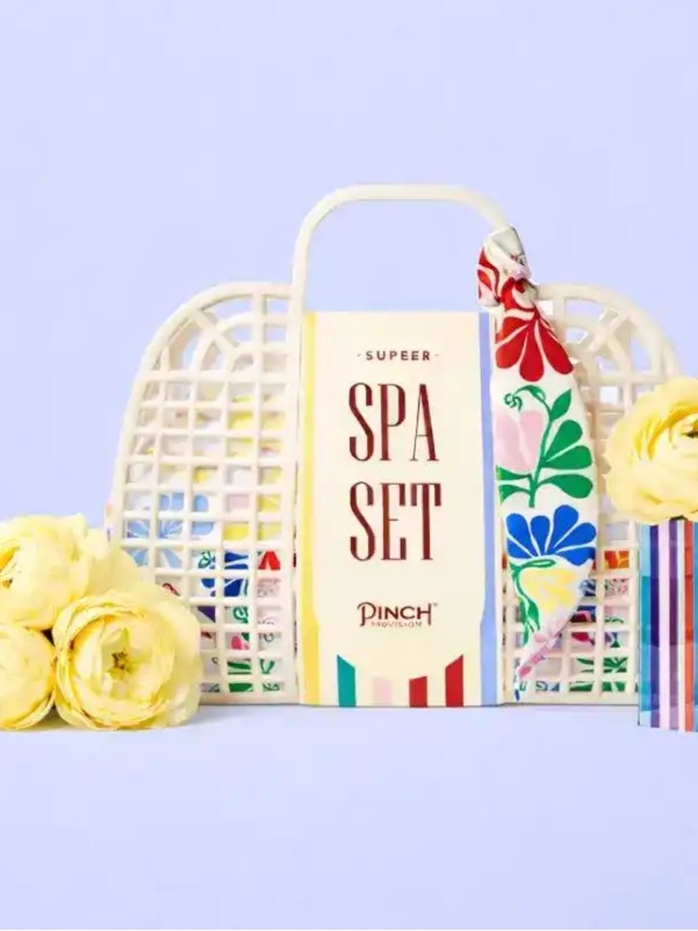 Pinch Provisions Cream & Multicolor Spa Set